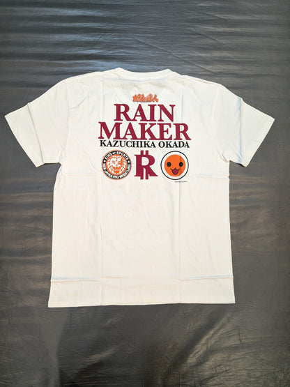 新日本プロレス×太鼓の達人「オカダ・カズチカ RAINMAKER」Tシャツ(ホワイト)