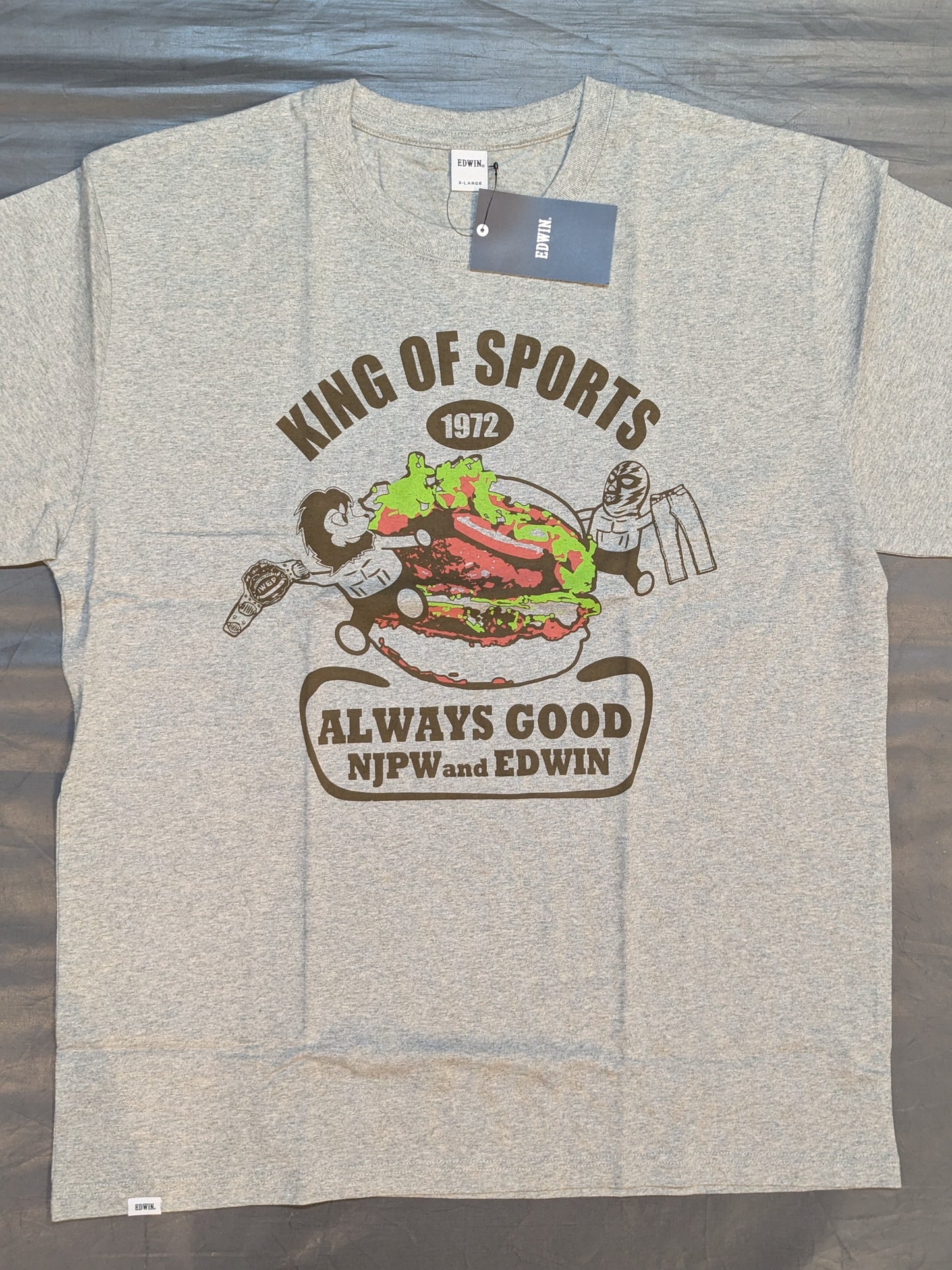 NJPW×EDWIN 'Hamburger' Collaboration T-Shirt