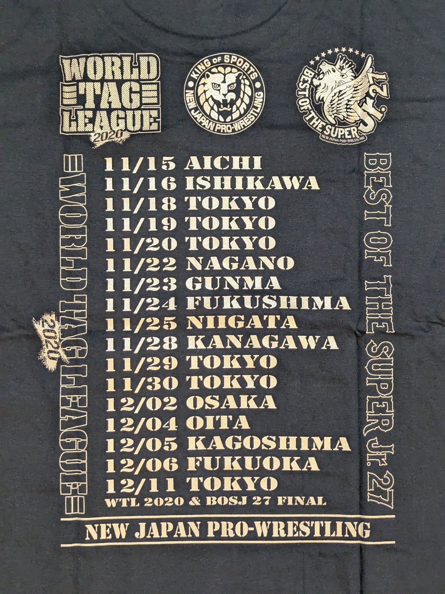 WORLD TAG LEAGUE 2020＆BEST OF THE SUPER Jr.27 大会記念Tシャツ