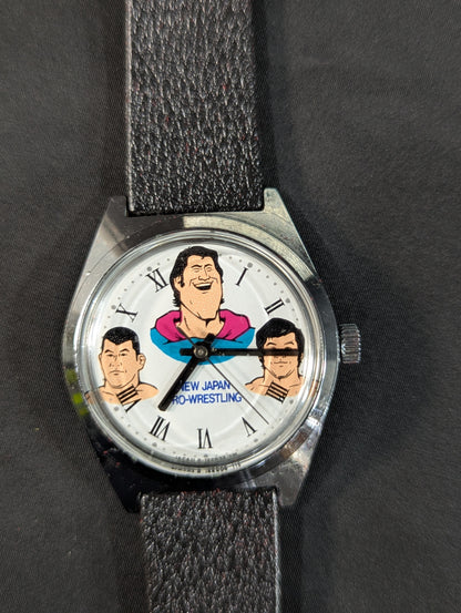 ★1980s Original ★ Antonio Inoki & Seiji Sakaguchi & Tatsumi Fujinami Illustrated wristwatch