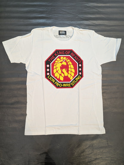 Papa wa Ragnaru Mon Champion 'Lion Pro Wrestling' T-shirt (White)