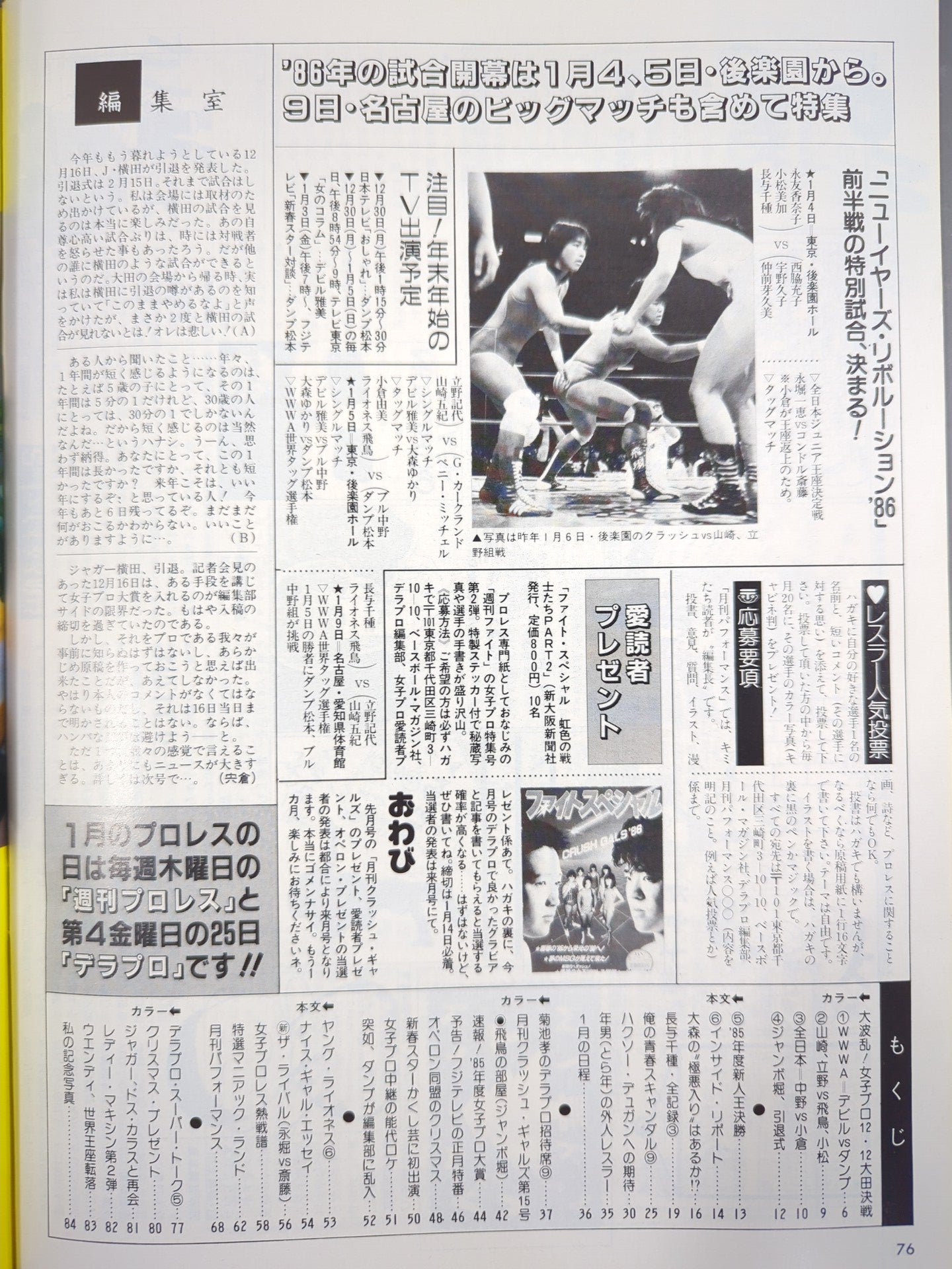 デラックスプロレス 1986年2月号