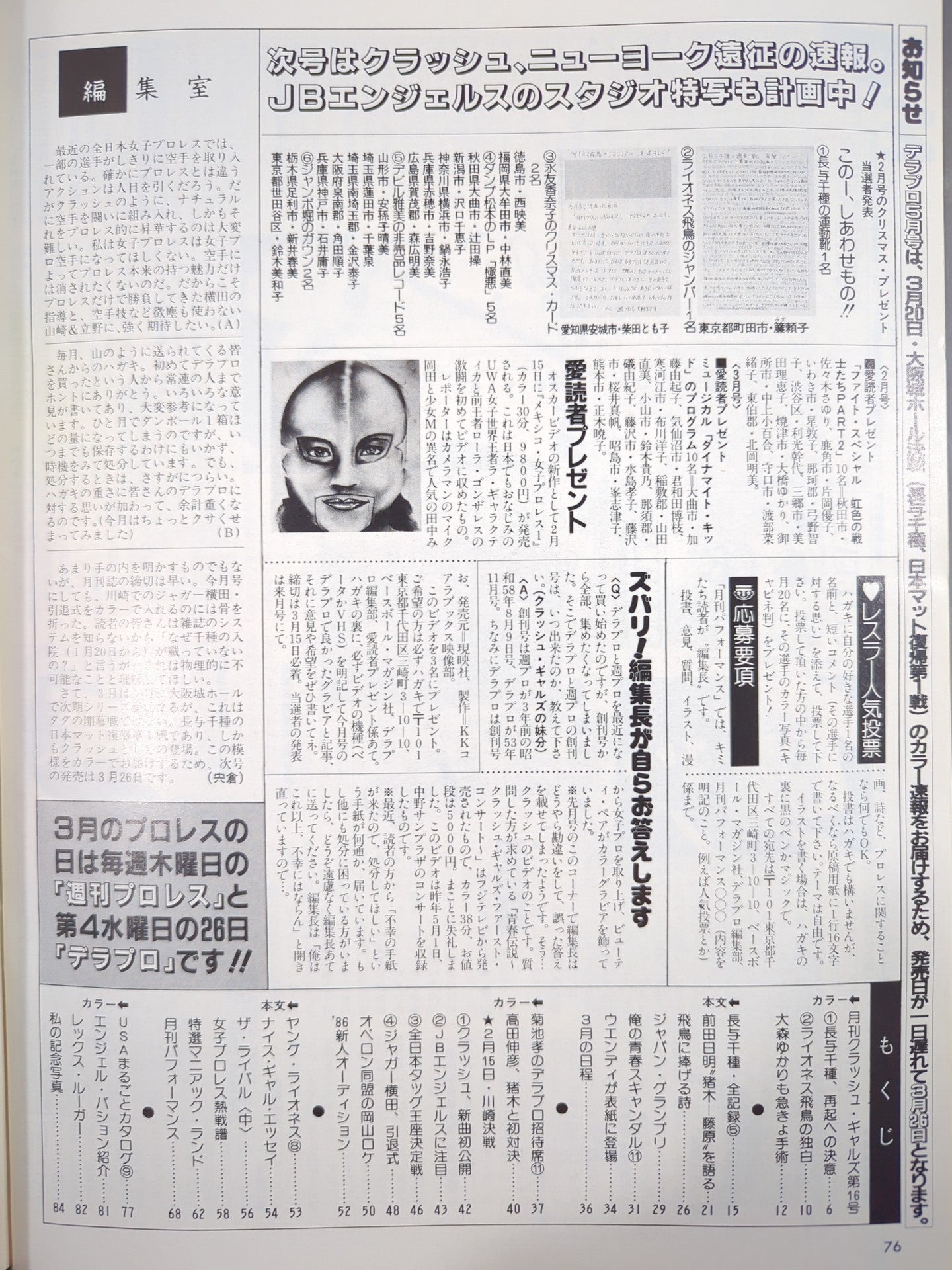 デラックスプロレス 1986年4月号