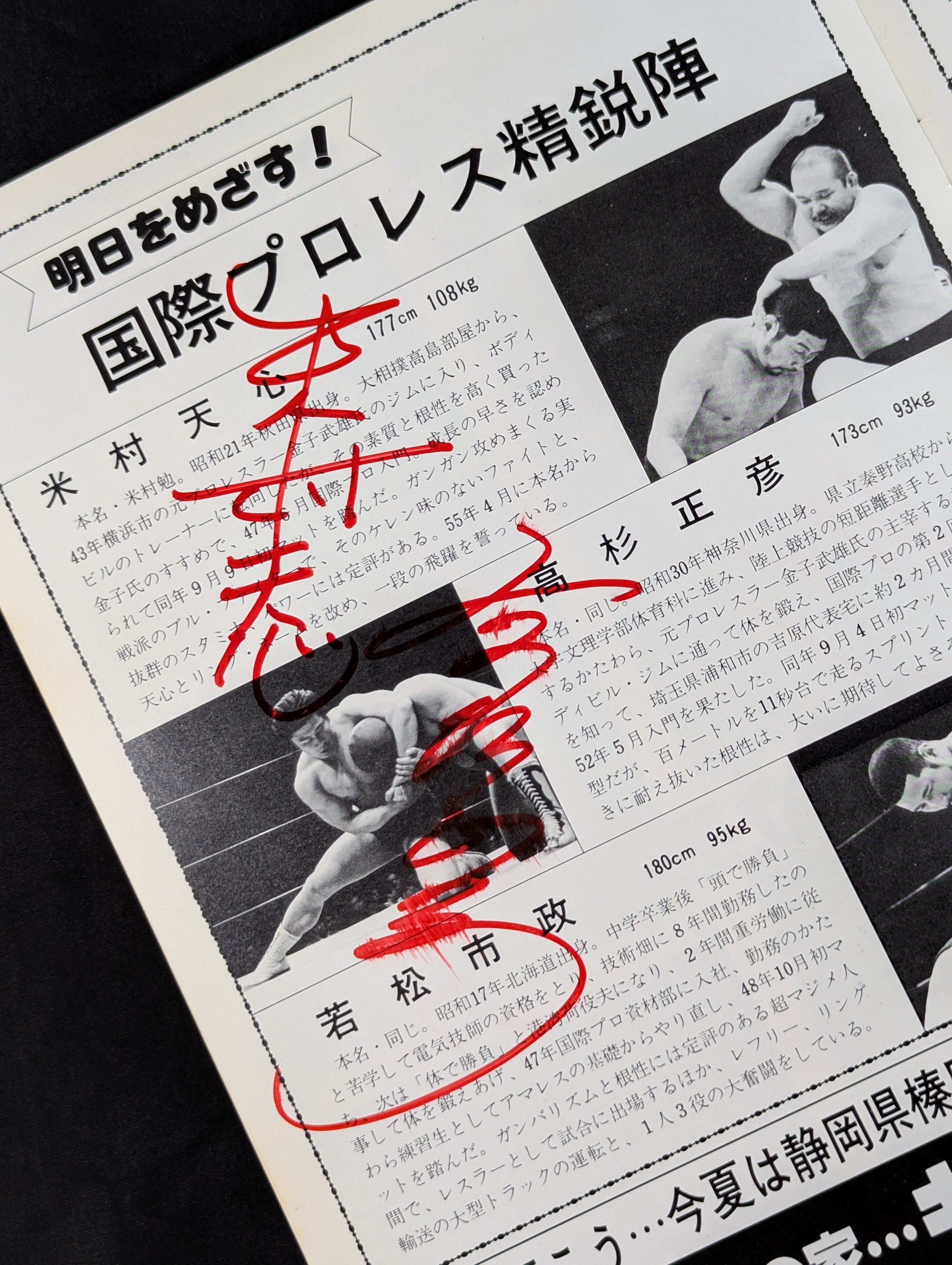 10選手 直筆サイン入り】81スーパーファイトシリーズ / ルー・テーズ杯