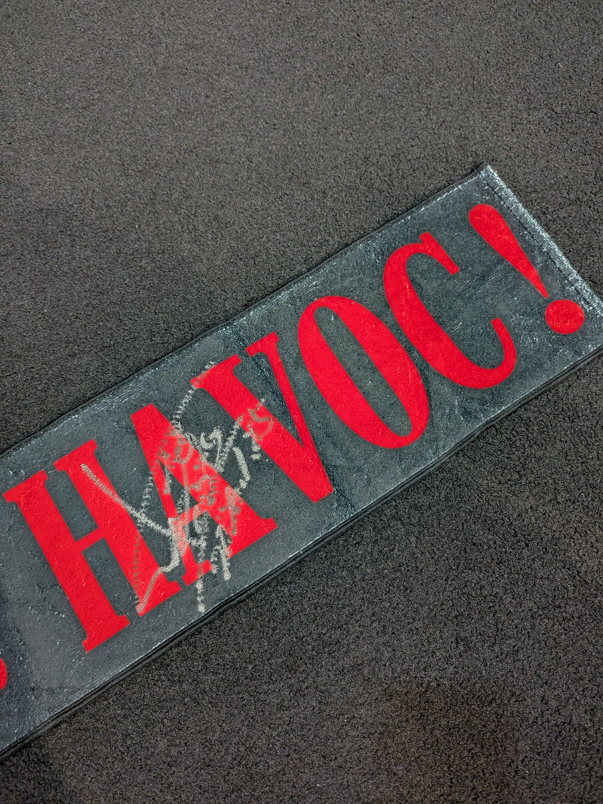 2選手直筆サイン入り】HAVOC「俺達はHAVOC!」マフラータオル – 闘道館
