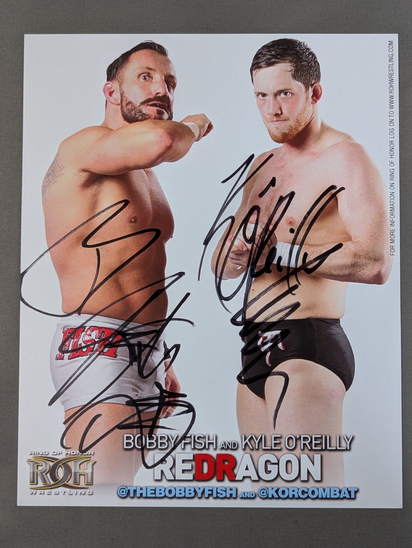 ★ROH＆IWGP★ reDRagon ボビー・フィッシュ＆カイル・オライリー 直筆Wサイン入り ポートレート