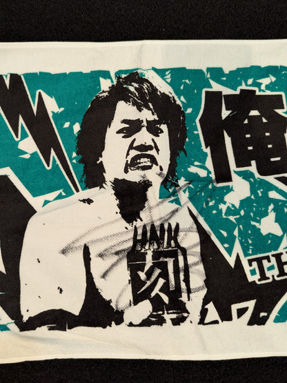 【直筆サイン入り】杉浦透 「俺が来たぞ! スギウラマン」フェイスタオル①(緑×白)