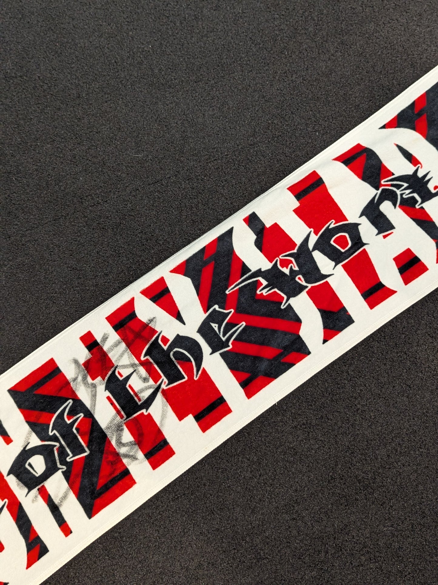 【hand signed autograph】 Hiroshi Tanahashi "ALL OF THE WORLD" Scarf Towel