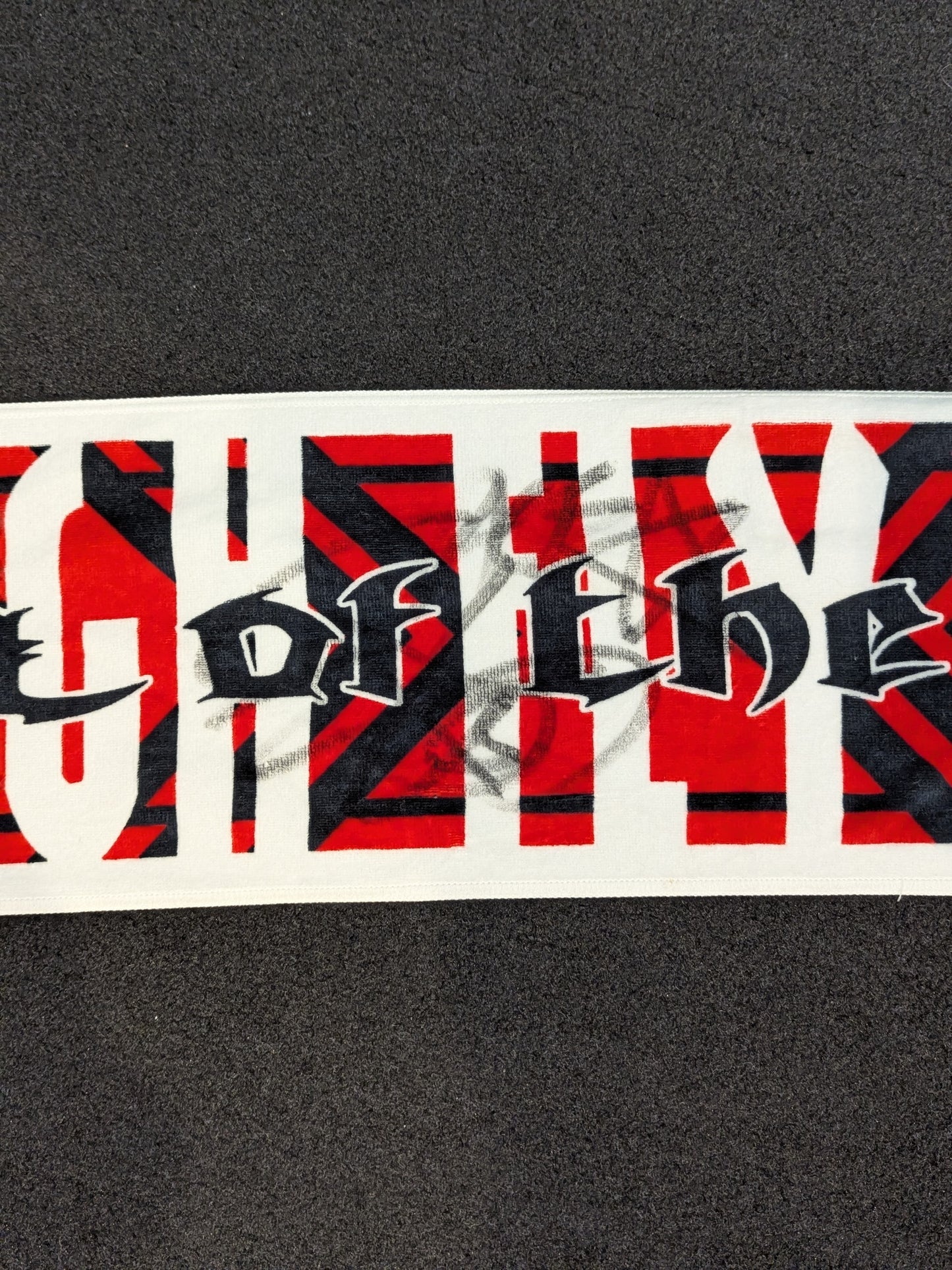 【hand signed autograph】 Hiroshi Tanahashi "ALL OF THE WORLD" Scarf Towel