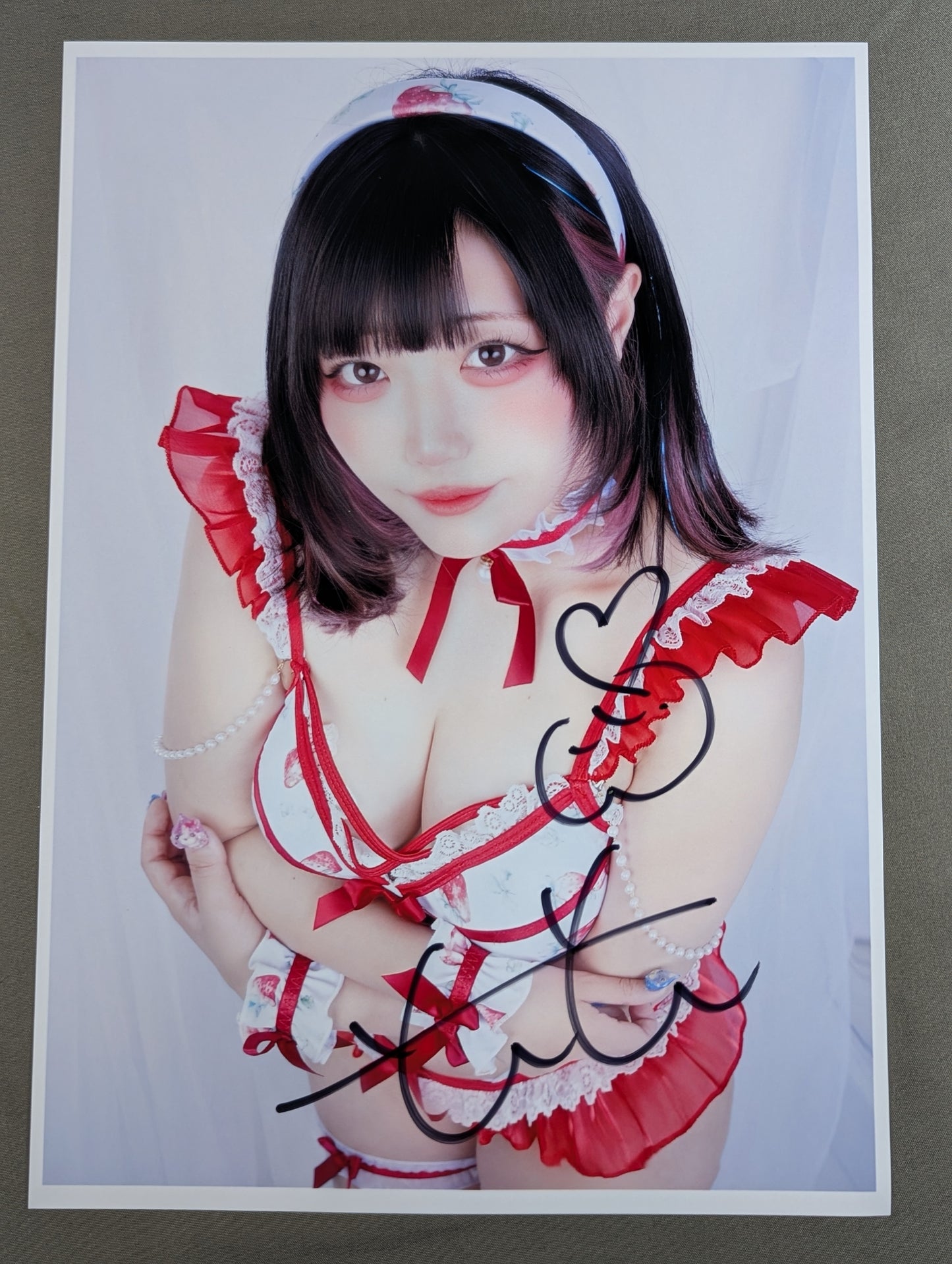 花園桃花 直筆サイン入り いちごコス ポートレート(A-1)