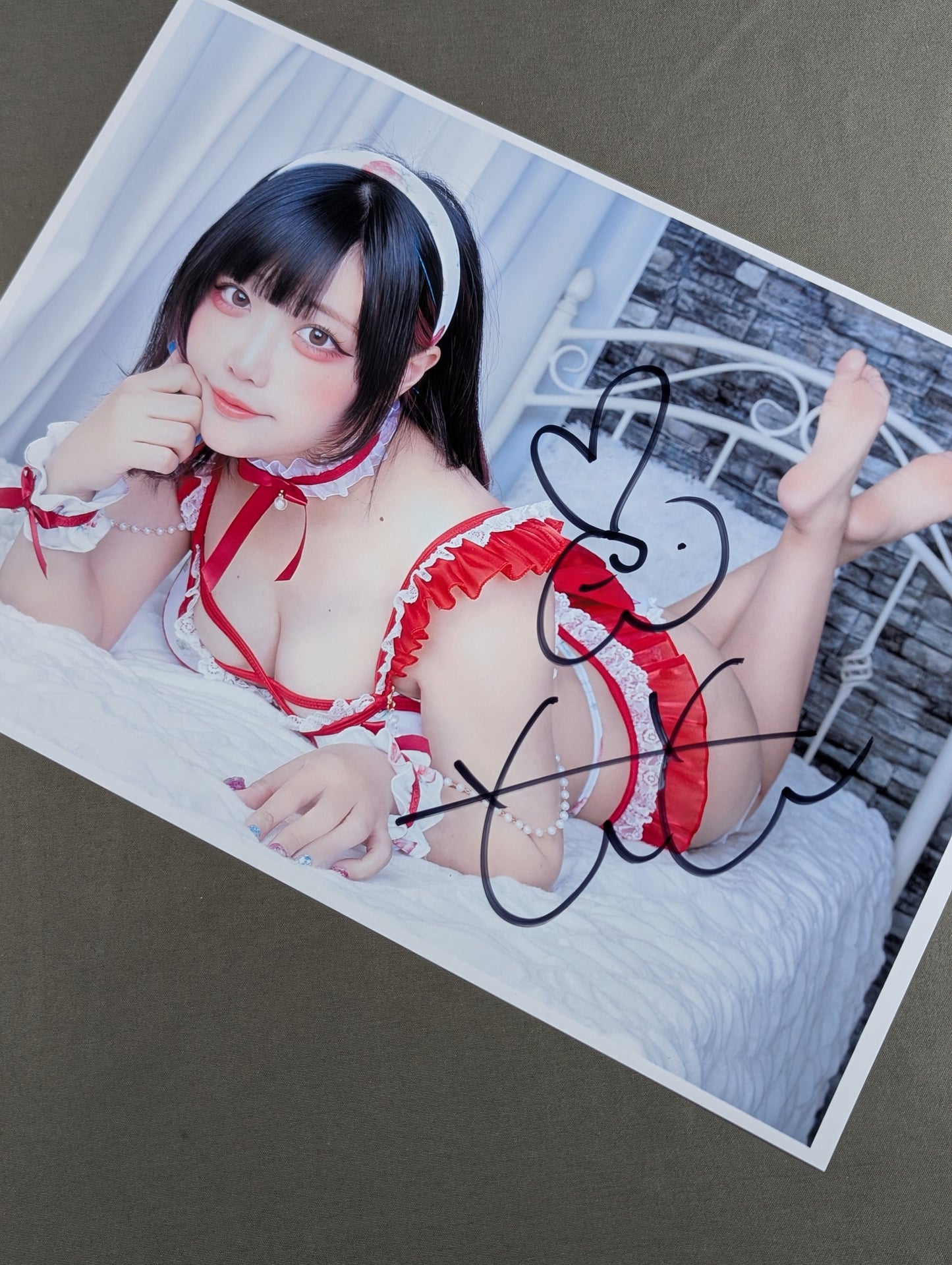 花園桃花 直筆サイン入り いちごコス ポートレート(A-2)