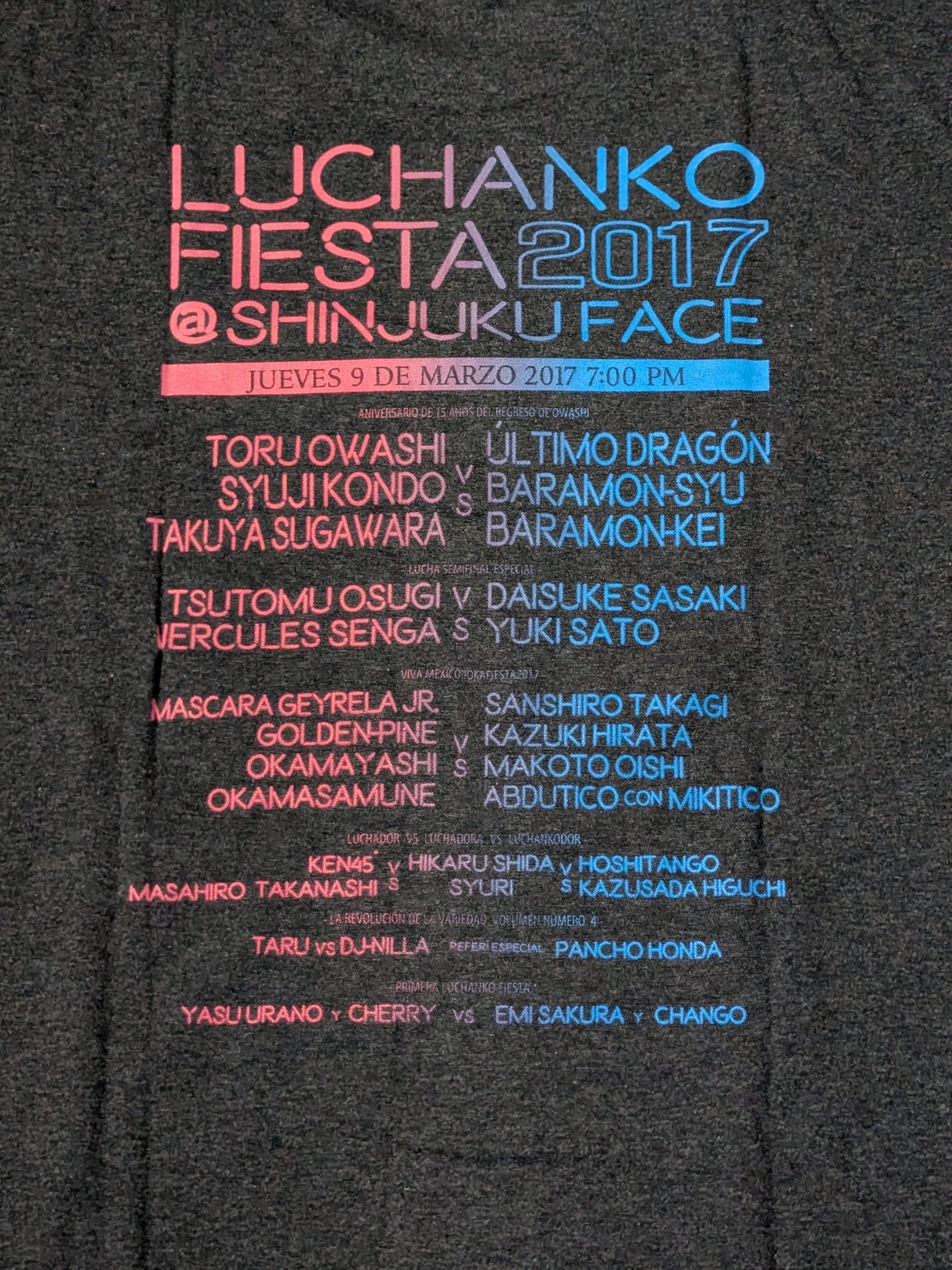 ルチャンコ・フィエスタ 2017 Tシャツ①(グレー)