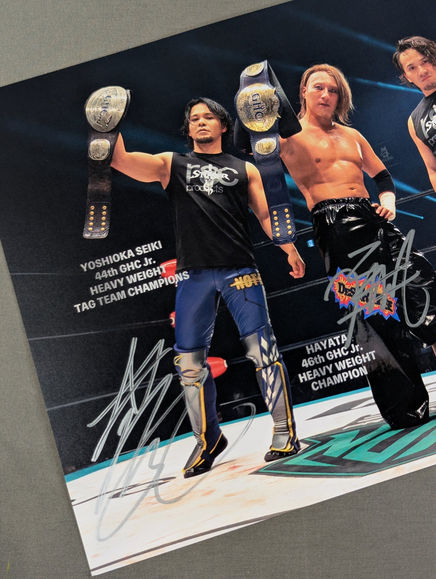 ★GHC Jr★ HAYAT＆吉岡＆進 3選手直筆サイン入り ポートレート