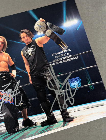 ★GHC Jr★ HAYAT＆吉岡＆進 3選手直筆サイン入り ポートレート