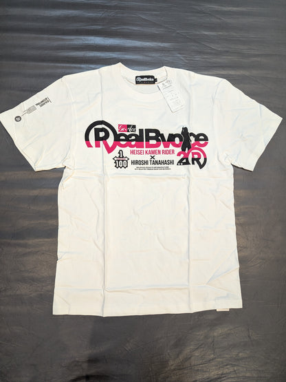 Heisei Kamen Rider ×Hiroshi Tanahashi × RealBvoice T-shirt (White)