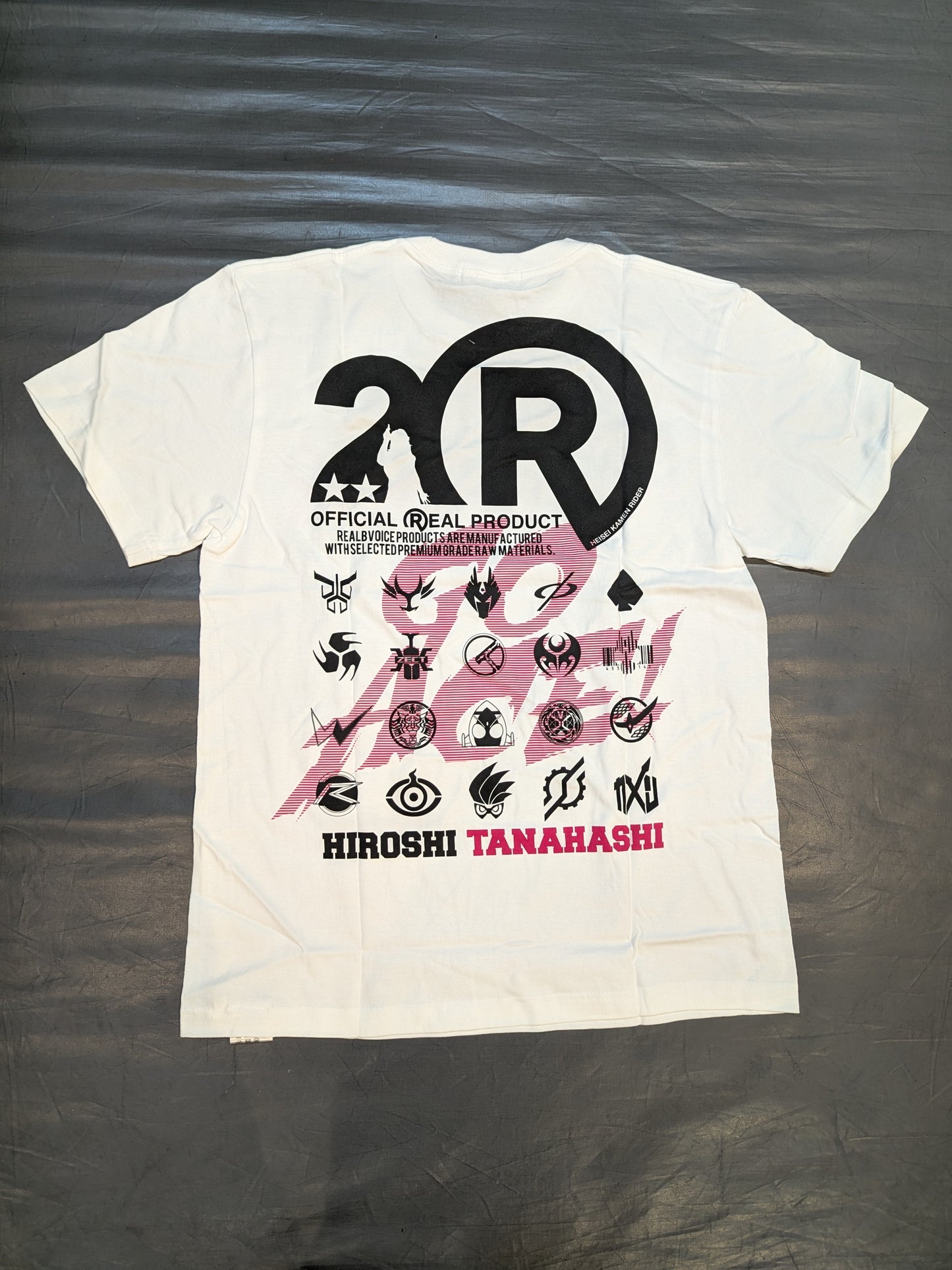Heisei Kamen Rider ×Hiroshi Tanahashi × RealBvoice T-shirt (White)