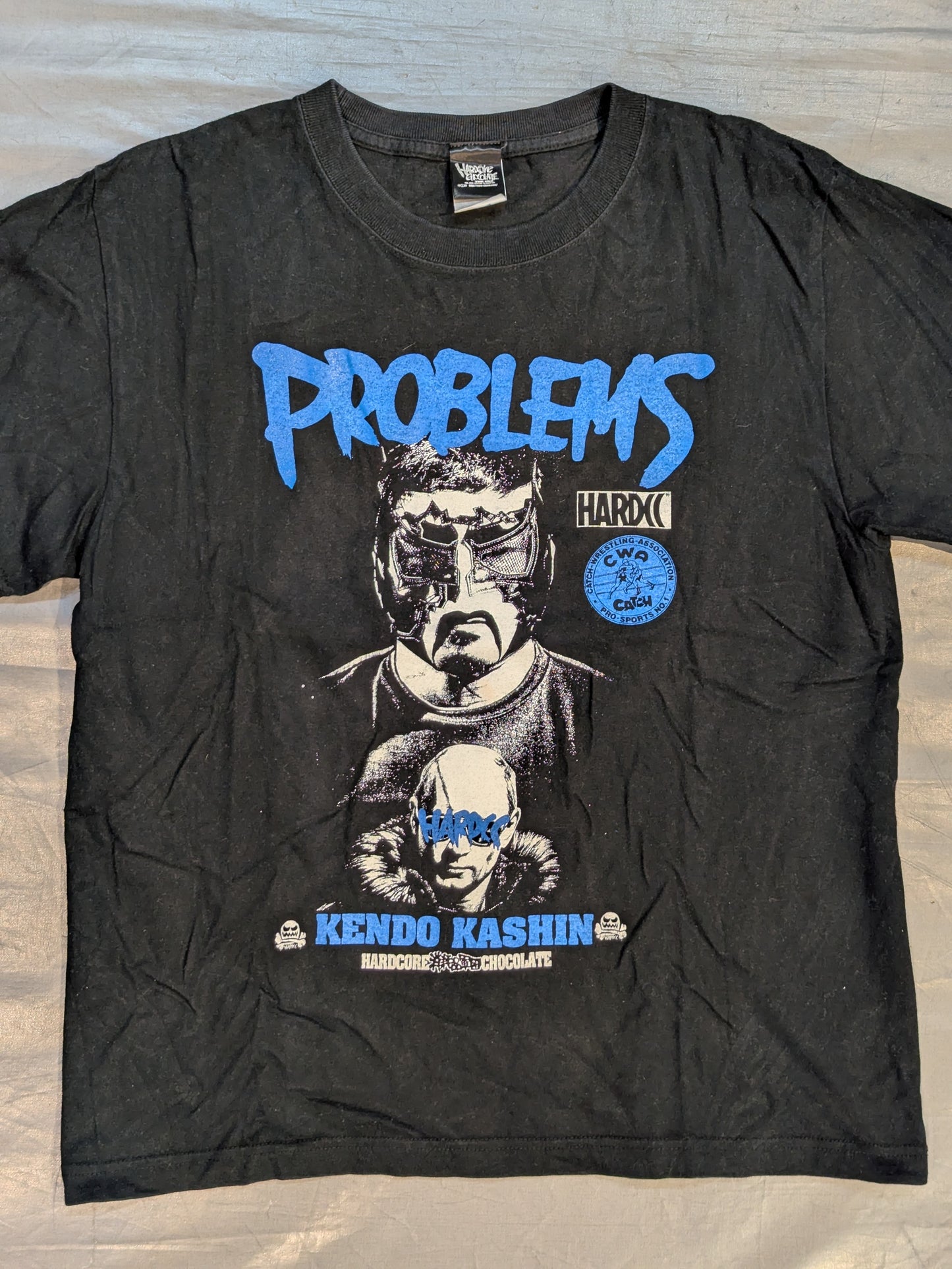 Kendo Kashin 'PROBLEMS: Navel Bend Reverse Cross Black' T-shirt (1)