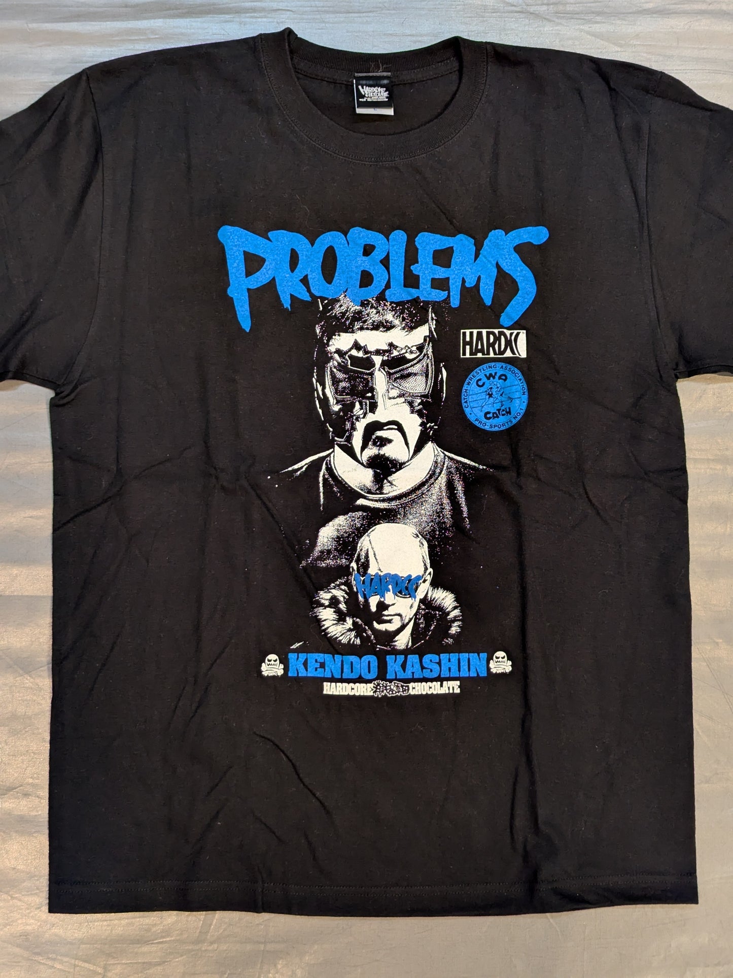 ケンドー・カシン「PROBLEMS へそ曲がり逆十字ブラック」Tシャツ②