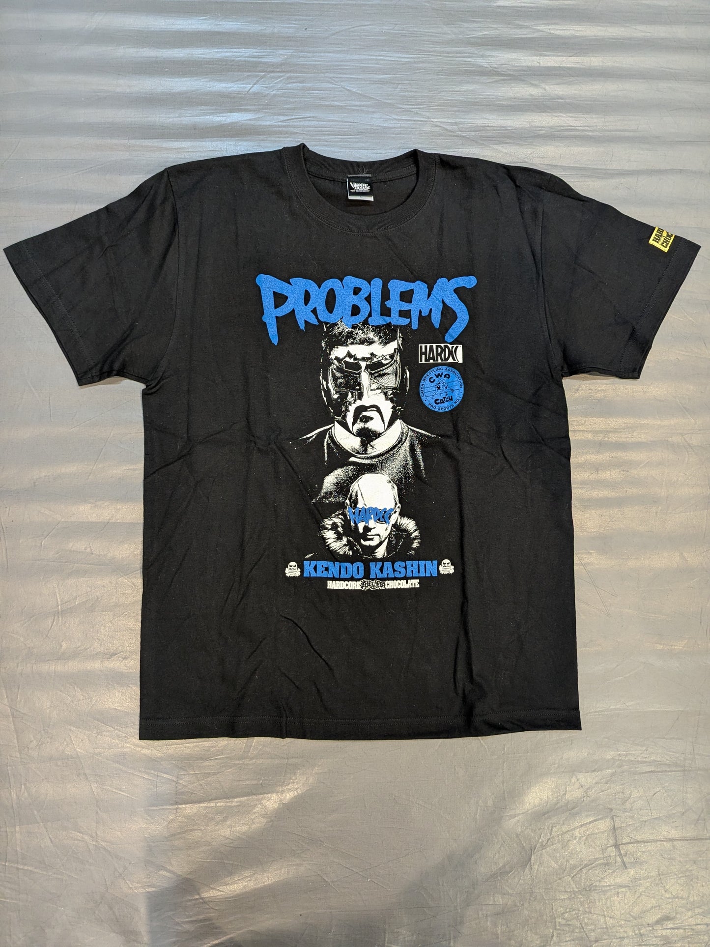 ケンドー・カシン「PROBLEMS へそ曲がり逆十字ブラック」Tシャツ②