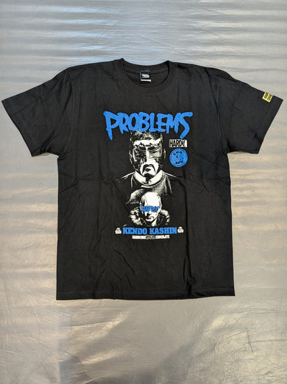 ケンドー・カシン「PROBLEMS へそ曲がり逆十字ブラック」Tシャツ②