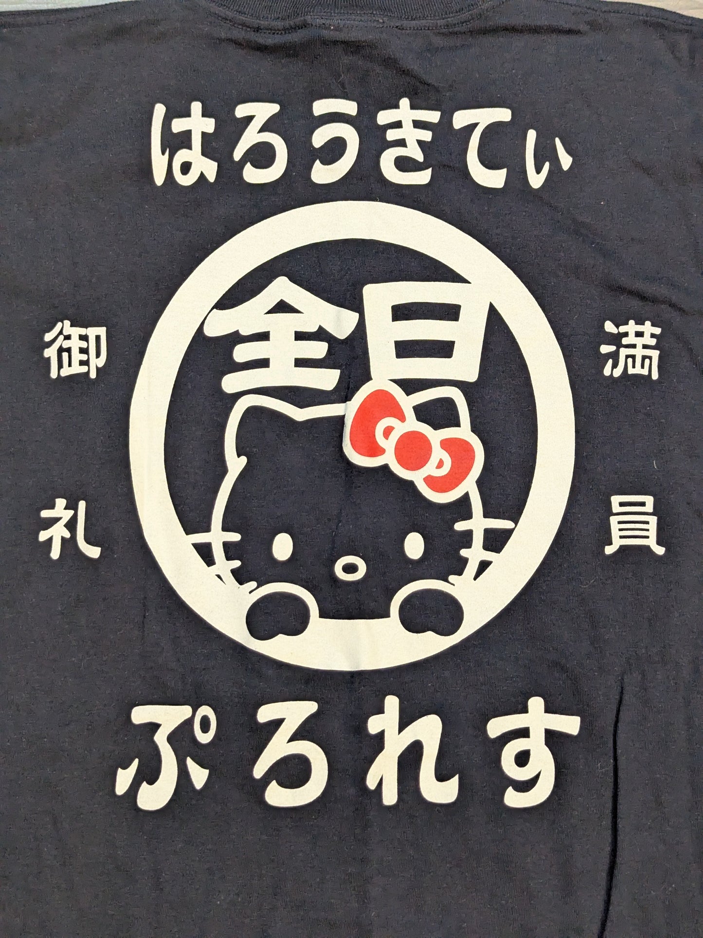 全日本プロレス×ハローキティ「満員御礼 はろうきてぃ ぷろれす」Tシャツ(ネイビー)