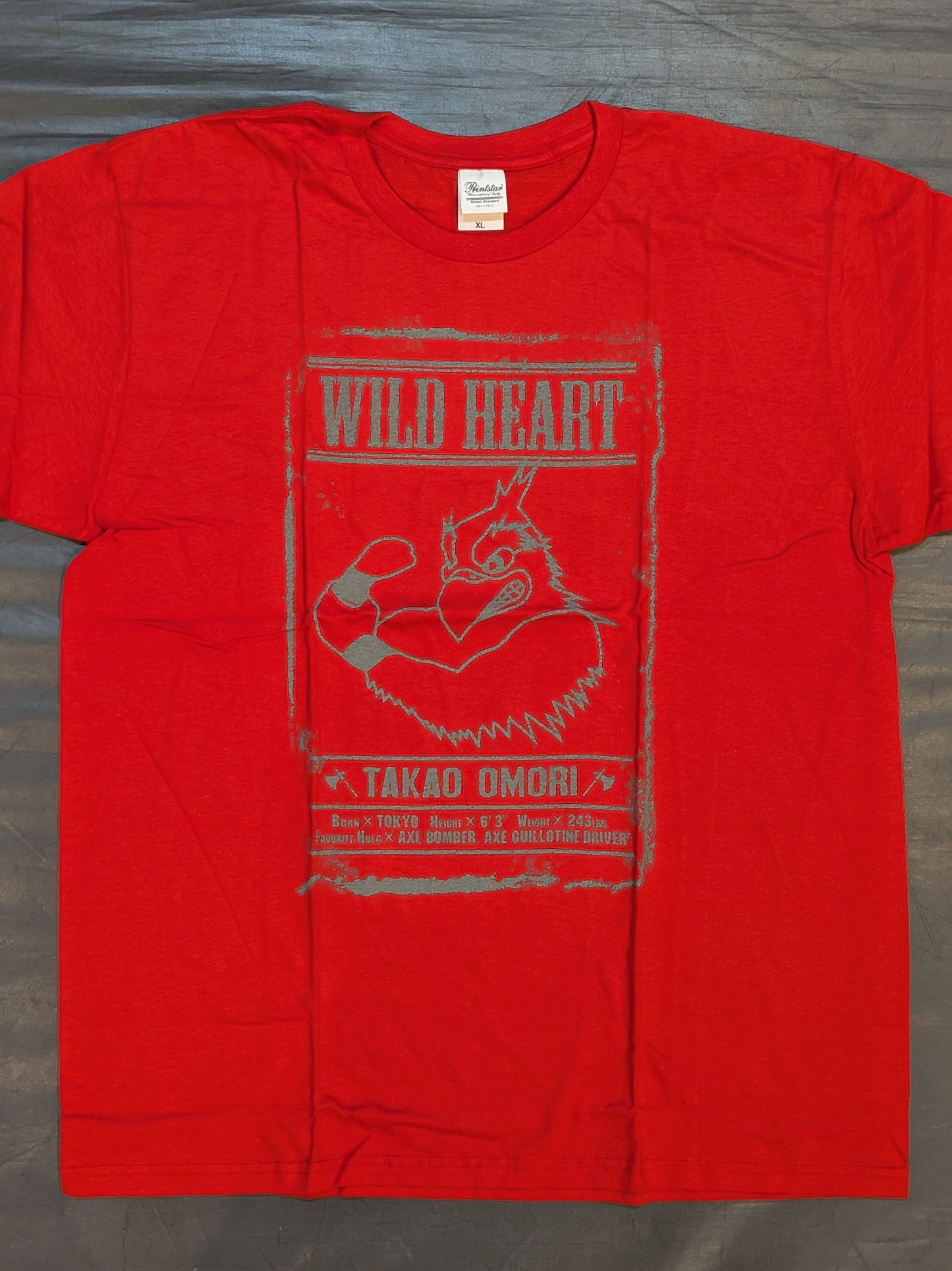 大森隆男「WILD HEART」Tシャツ(レッド)