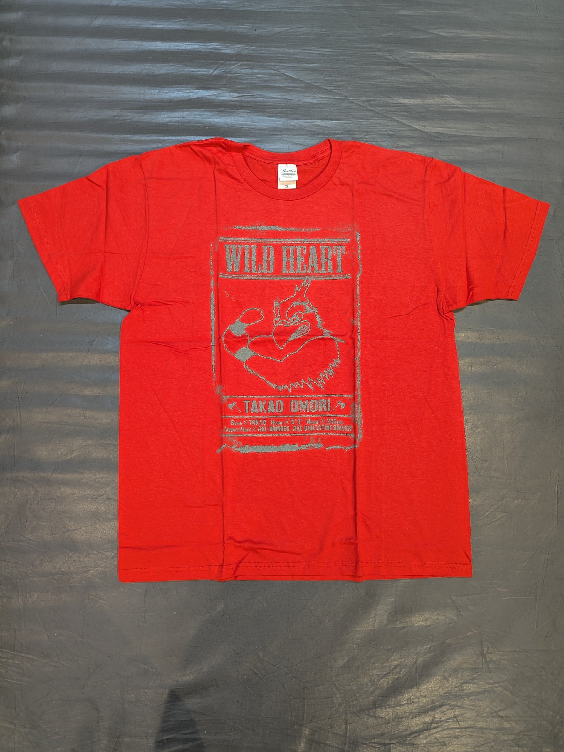大森隆男「WILD HEART」Tシャツ(レッド) – 闘道館