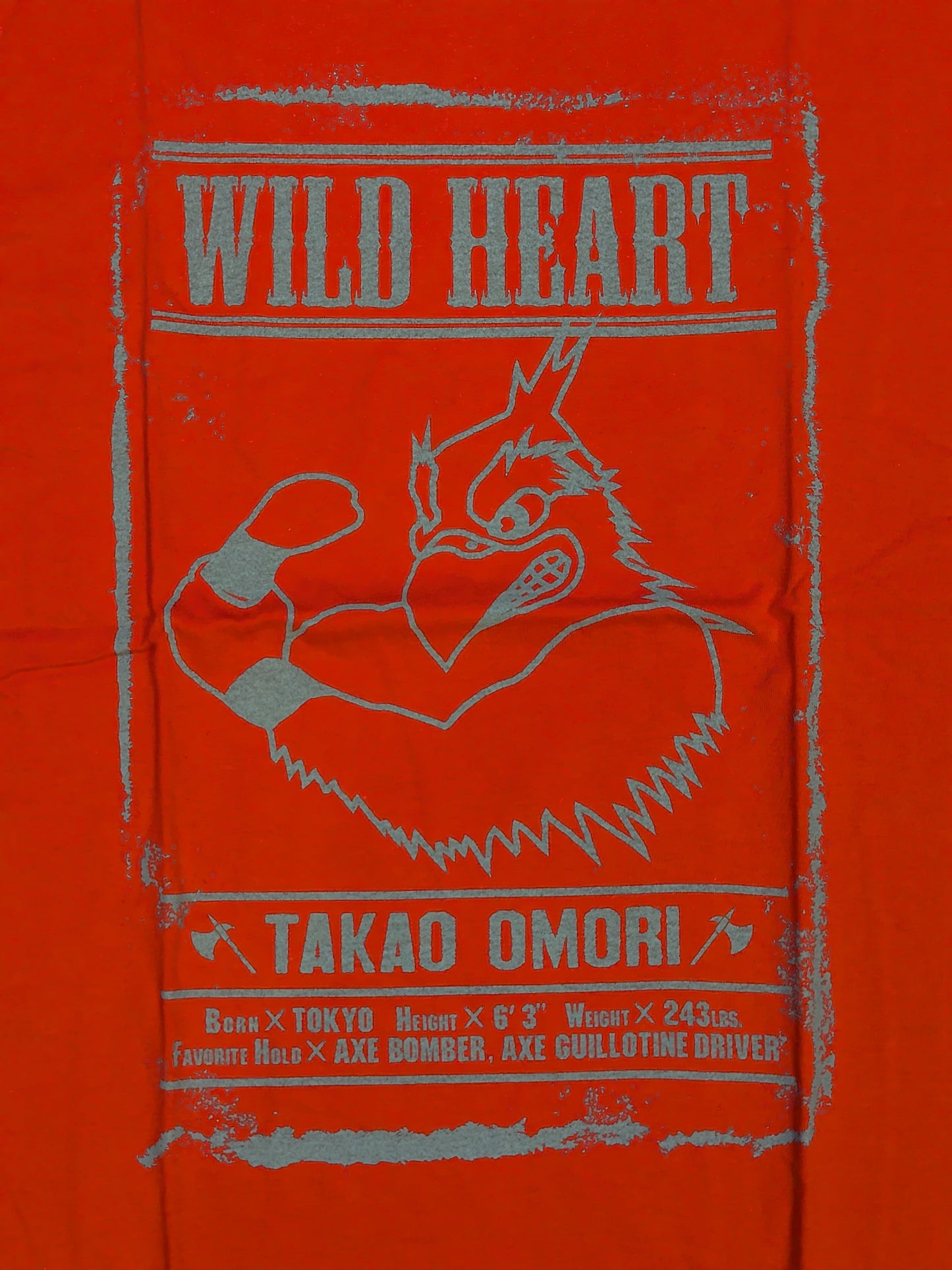 大森隆男「WILD HEART」Tシャツ(レッド)