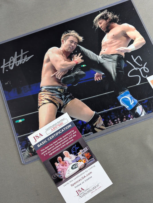 ★JSA★ Kazuchika Okada & Kenny Omega 2 hand signed autographs  Pro-Photo 