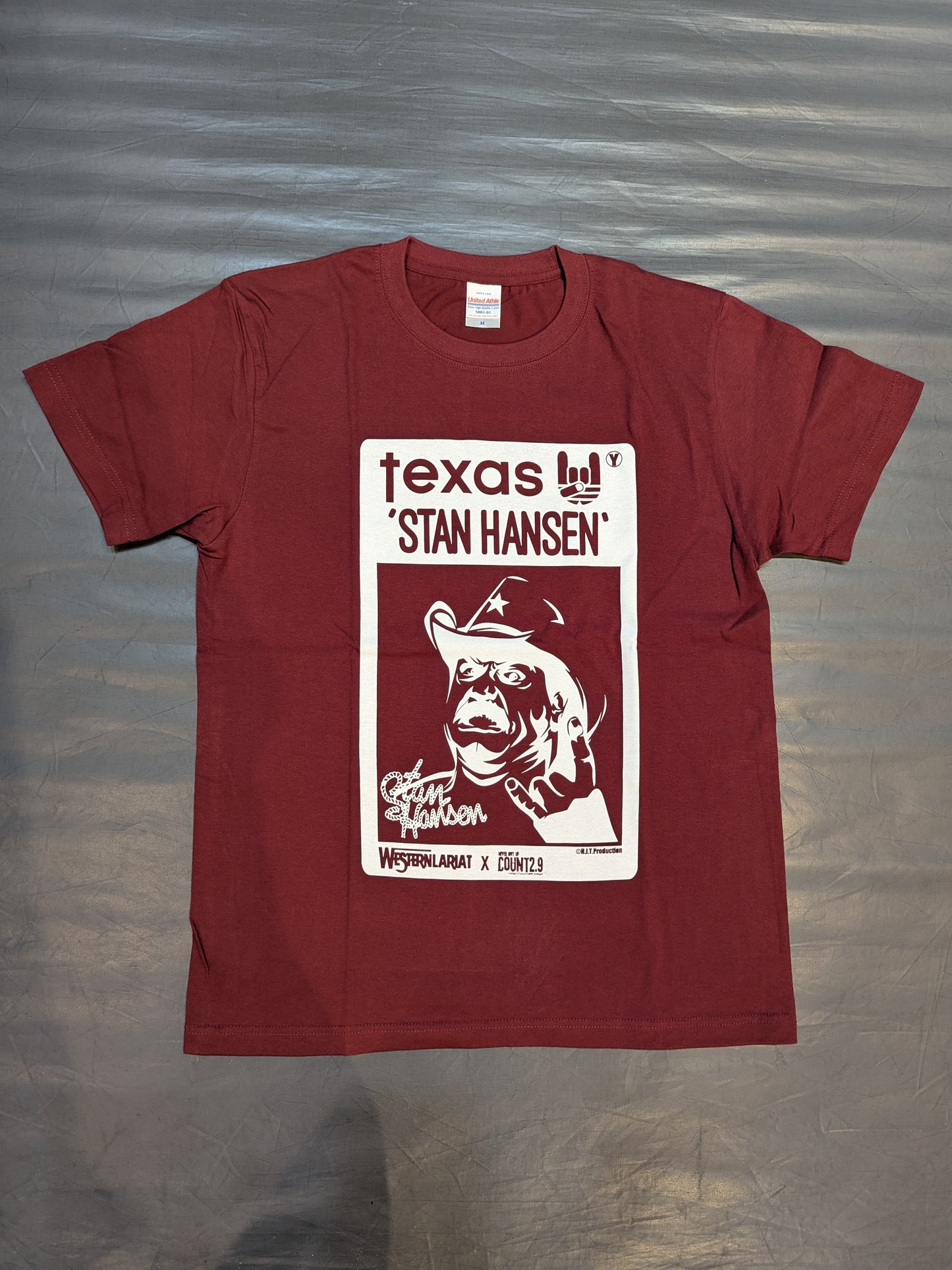Stan Hansen× Count 2.9 T-Shirt (1) (Burgundy)