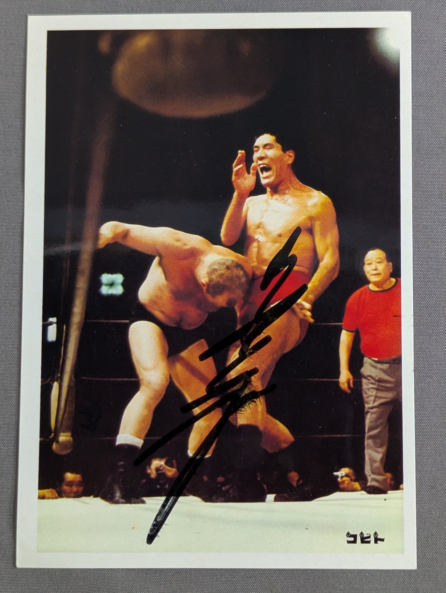 ★昭和レトロ★  日本プロレス コビト製菓 ブロマイドセット 【ジャイアント馬場 直筆サイン入り】