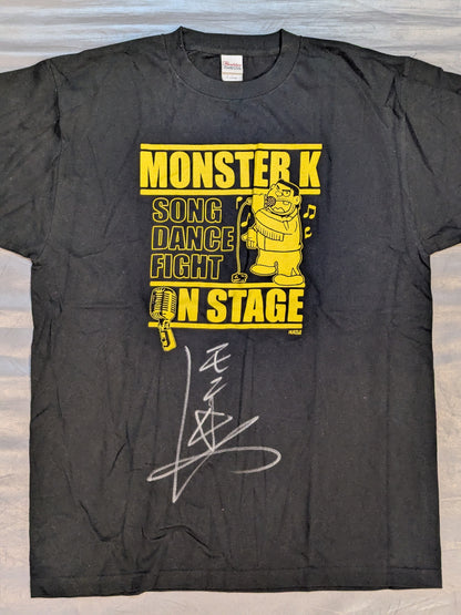 【hand signed autograph】 Monster K (Toshiaki Kawada) "SONG DANCE FIGHT" T-shirt