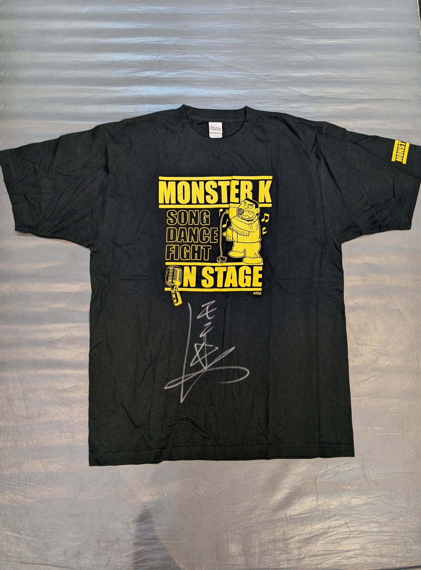 【hand signed autograph】 Monster K (Toshiaki Kawada) "SONG DANCE FIGHT" T-shirt