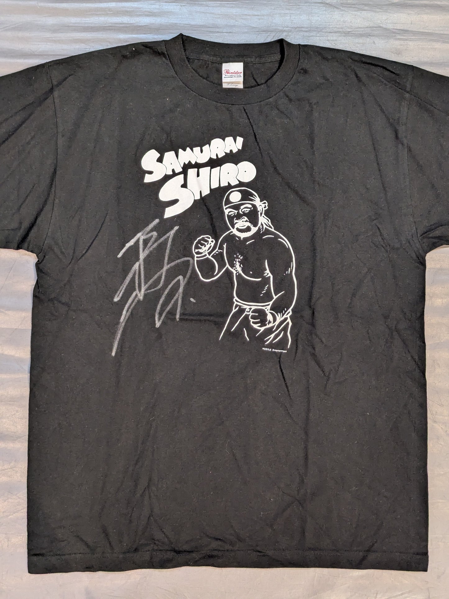 [Shiro Koshinaka  hand signed autograph ] Samurai Shiro (Shiro Koshinaka) Illustration T-shirt