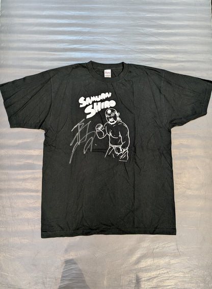 [Shiro Koshinaka  hand signed autograph ] Samurai Shiro (Shiro Koshinaka) Illustration T-shirt