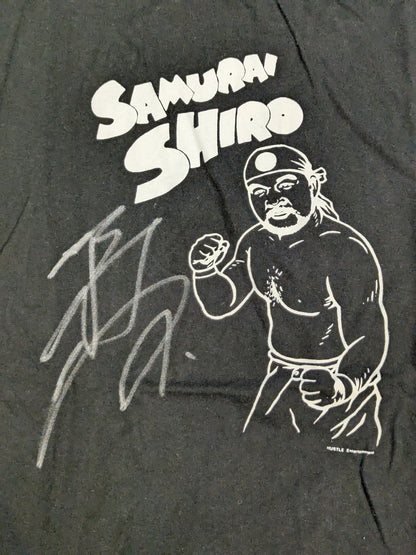 [Shiro Koshinaka  hand signed autograph ] Samurai Shiro (Shiro Koshinaka) Illustration T-shirt