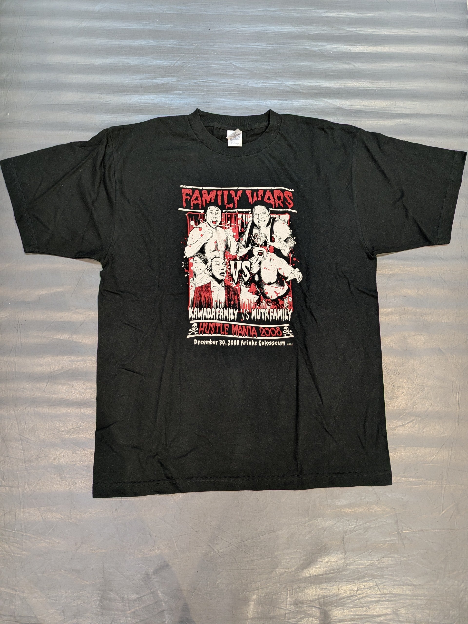 2選手直筆サイン入り】HUSTLE MANIA 2008「FAMILY WARS」ピクチャーT