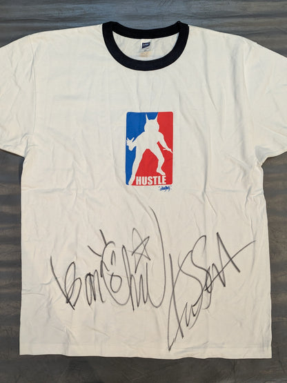 [\(^o^)/ Chie & KUSHIDA 2 hand signed autographs] \(^o^)/ Chie 'Hustle' Silhouette T-shirt