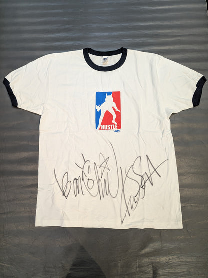 [\(^o^)/ Chie & KUSHIDA 2 hand signed autographs] \(^o^)/ Chie 'Hustle' Silhouette T-shirt