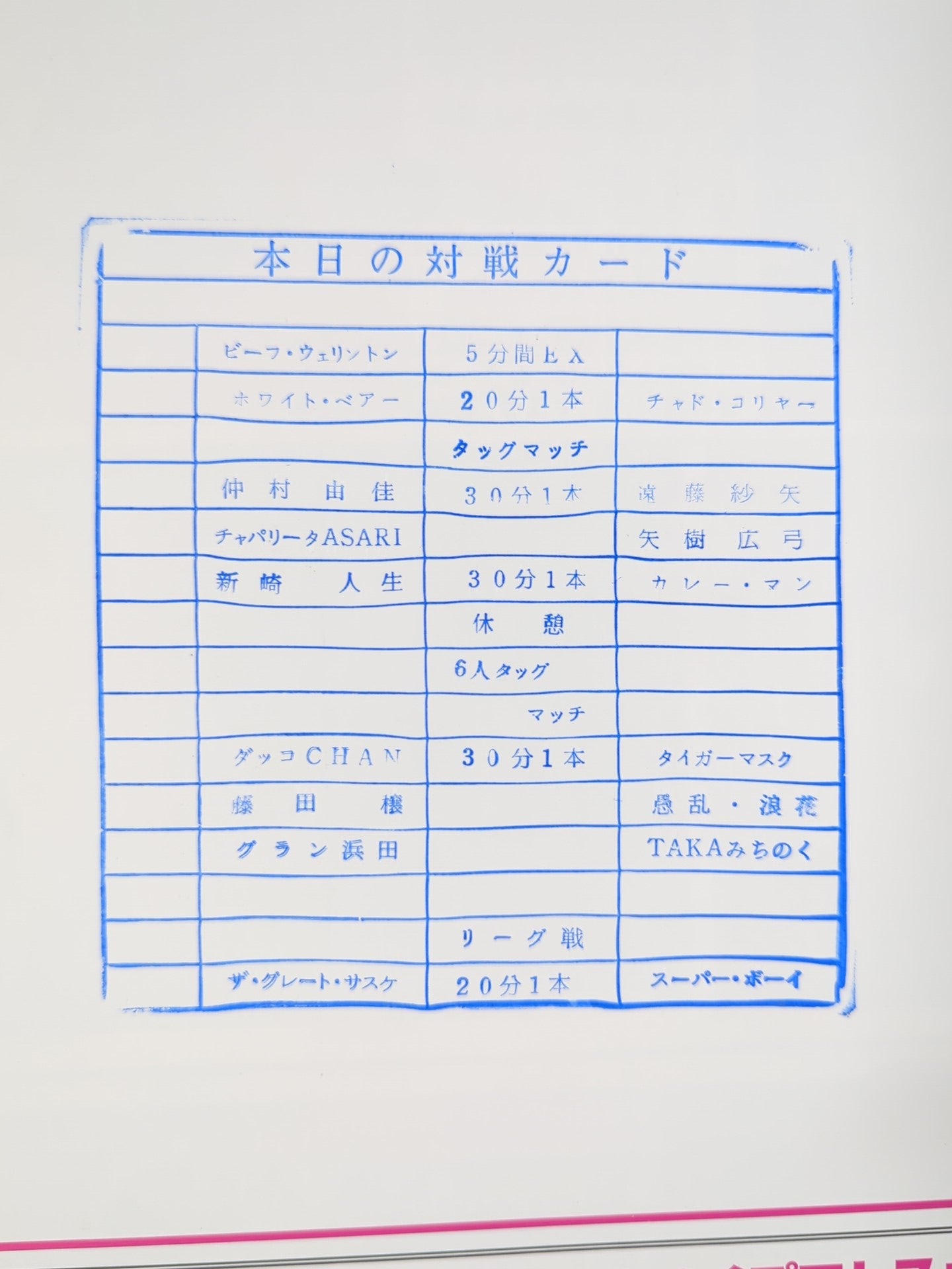 【半券付】第2回ふく面ワールドリーグ戦