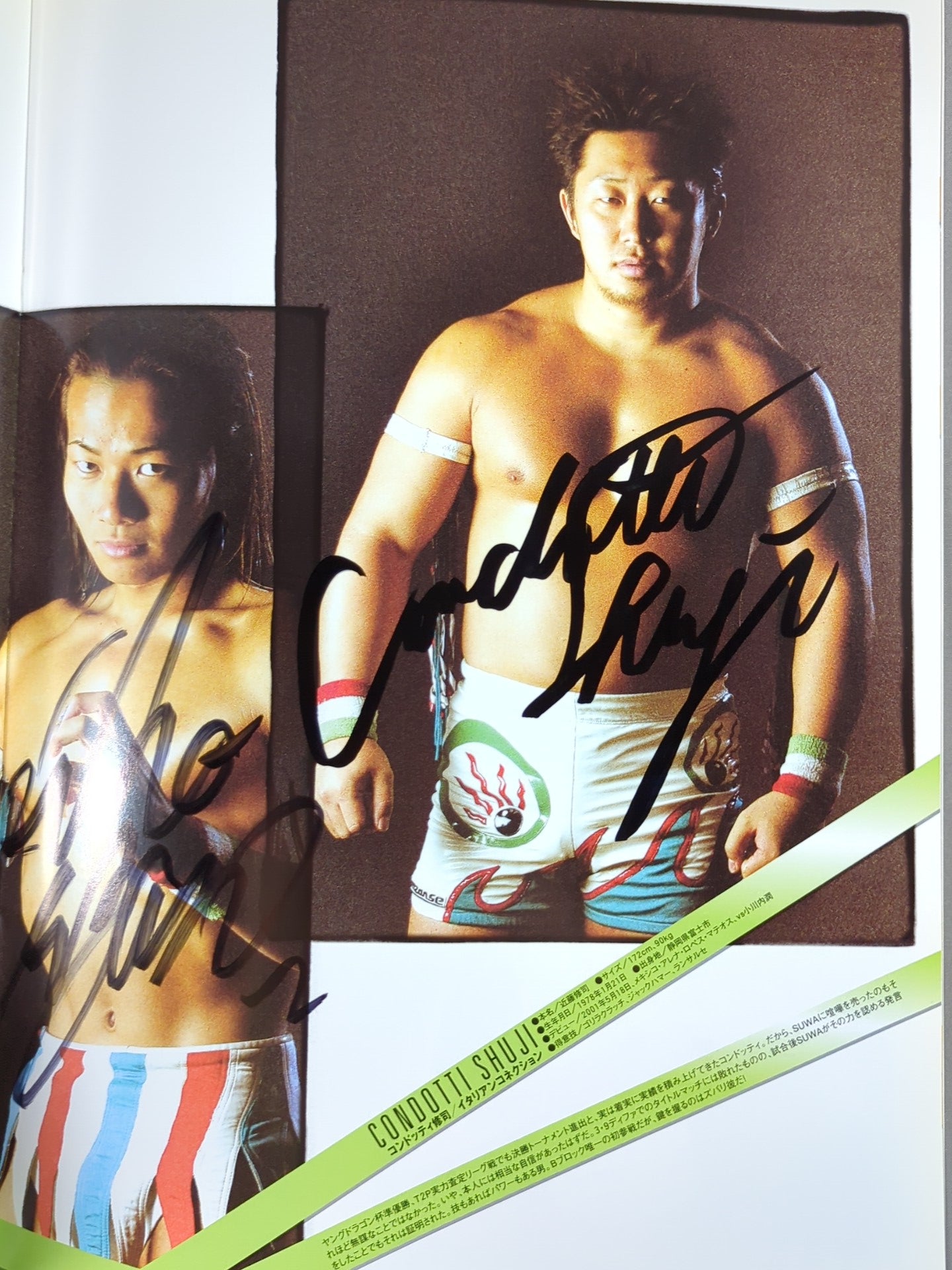 [4 fighters hand signed autograph 】Toryumon / EL NUMERO UNO 2003