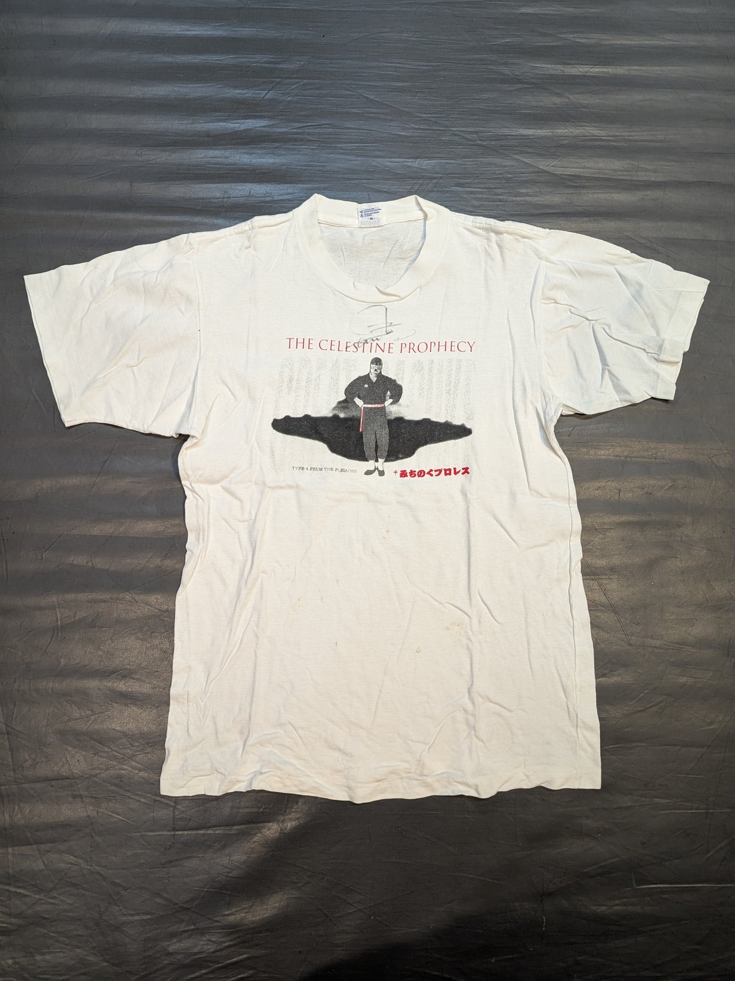 【hand signed autograph】 The Great Sasuke "THE CELESTINE PROPHECY" Picture T-Shirt