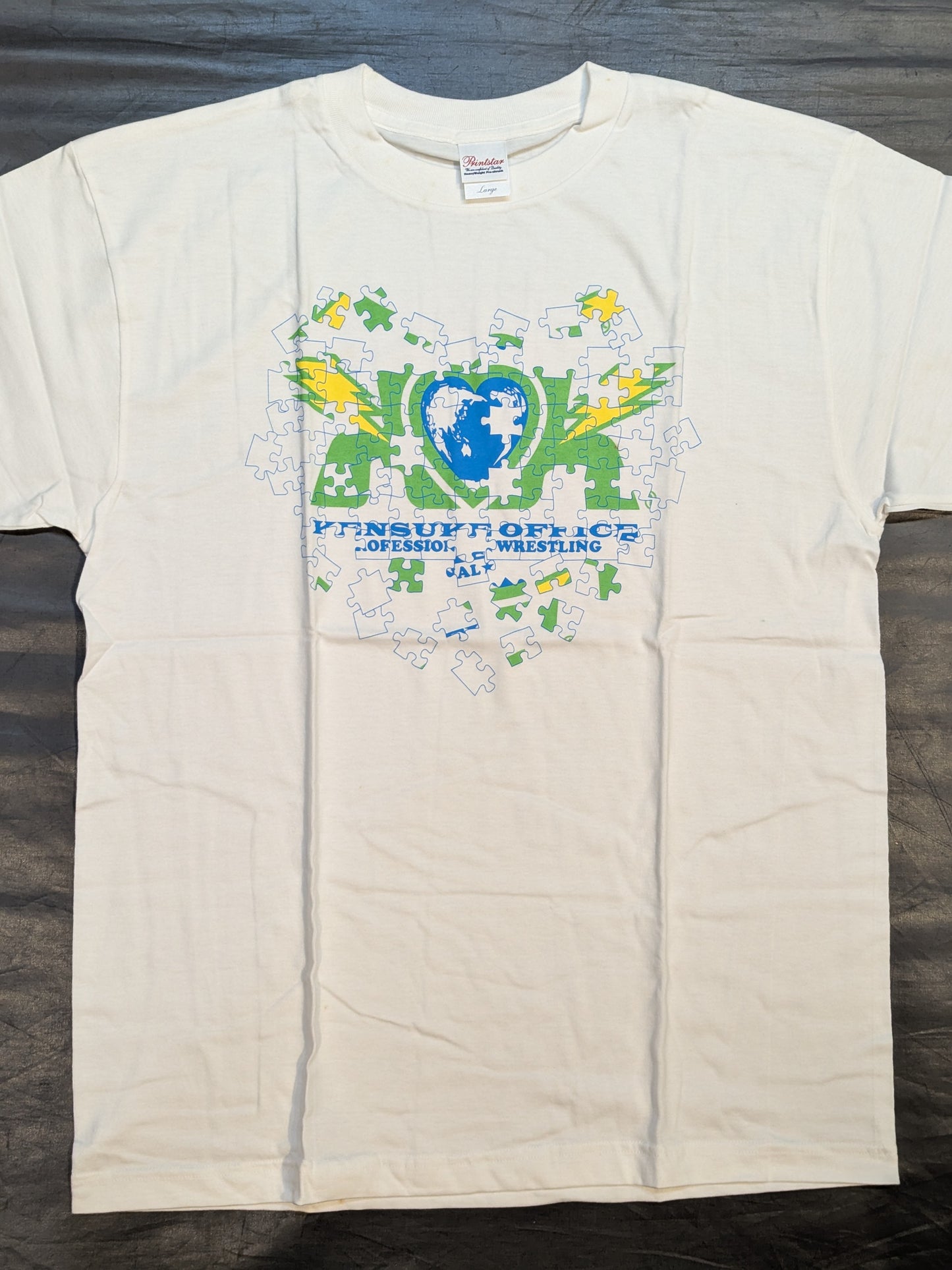 Kensuke OFFICE Jigsaw Puzzle Pattern Logo T-Shirt