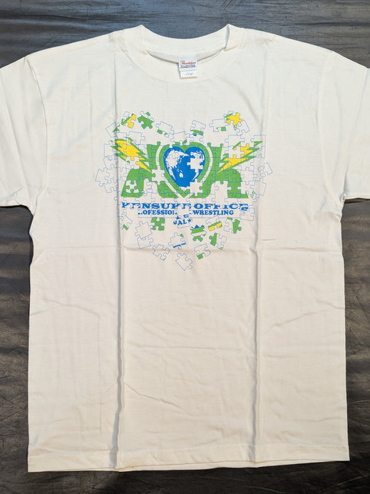 Kensuke OFFICE Jigsaw Puzzle Pattern Logo T-Shirt