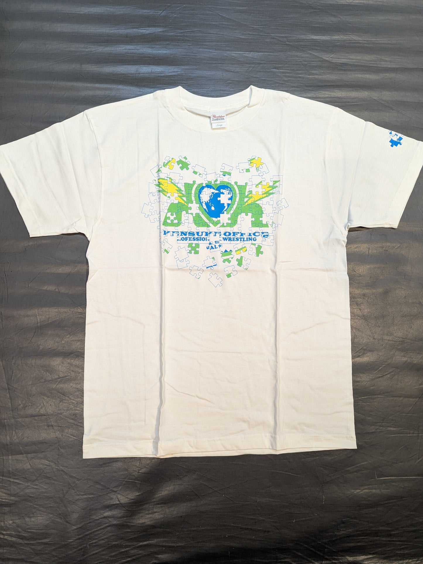 Kensuke OFFICE Jigsaw Puzzle Pattern Logo T-Shirt