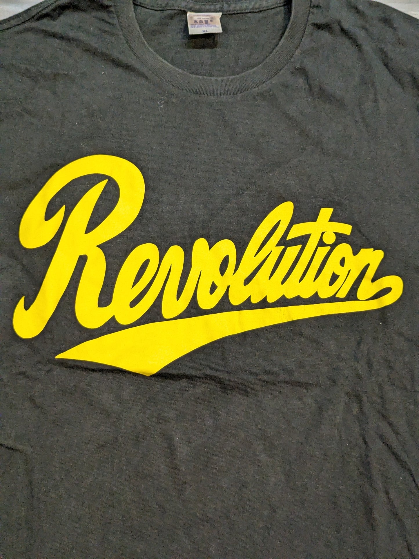 Tenryu Genichiro  "Revolution" T-shirt (1) (Black× Yellow)
