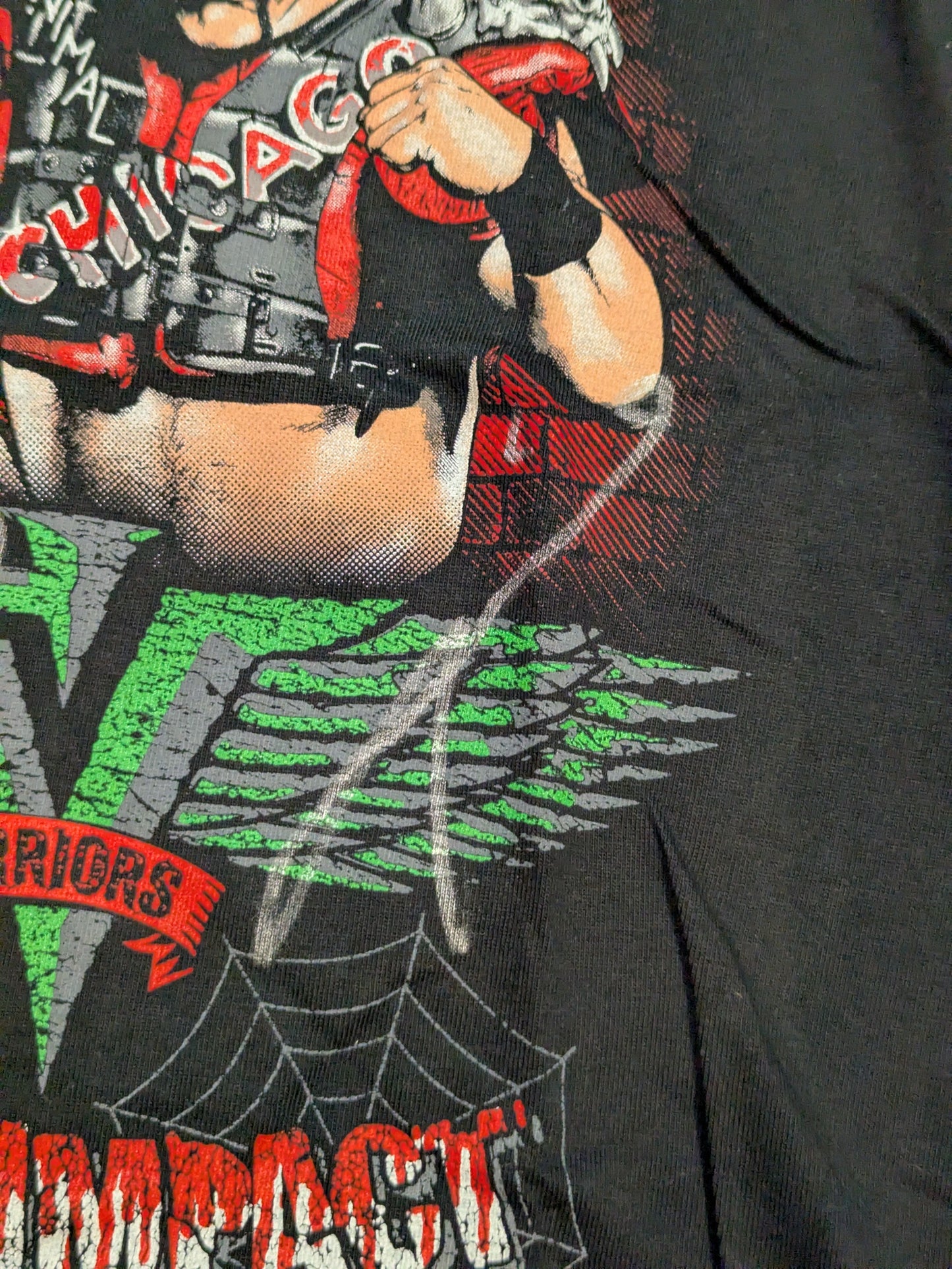 [Power Warrior & Animal Warrior 2 hand signed autographs] HELL WARRIORS "DOUBLE IMPACT" Illustration T-Shirt