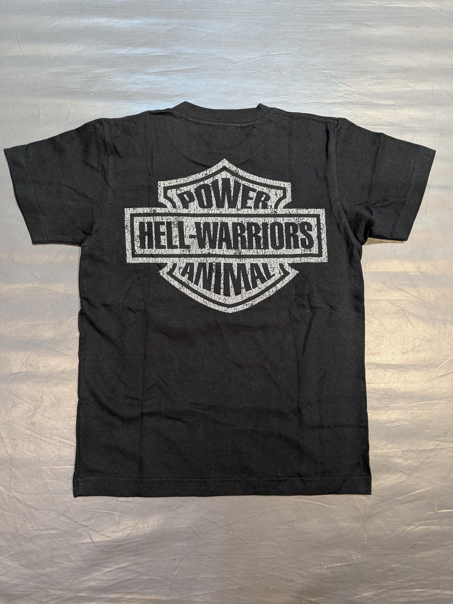 [Power Warrior & Animal Warrior 2 hand signed autographs] HELL WARRIORS "DOUBLE IMPACT" Illustration T-Shirt