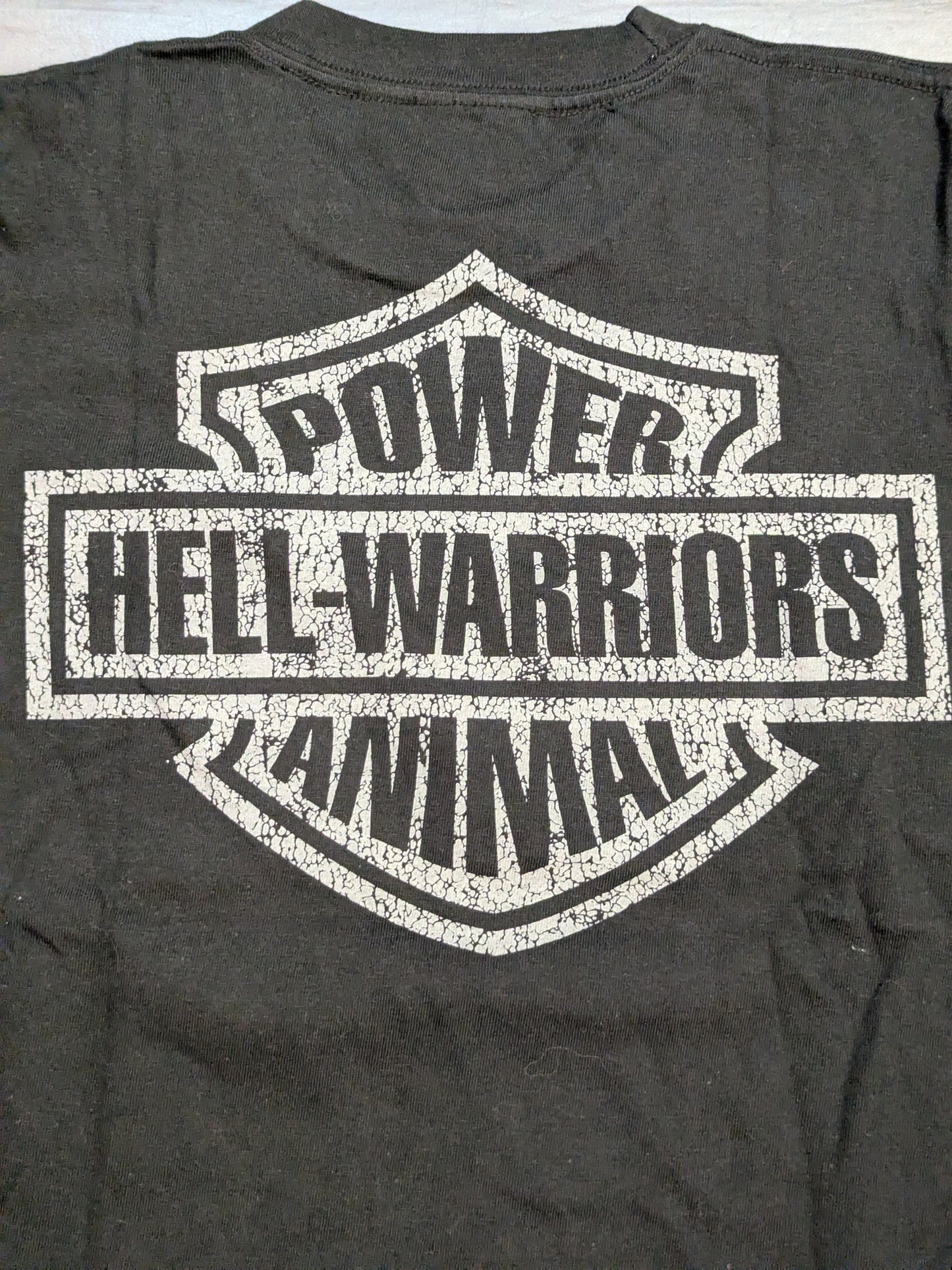 [Power Warrior & Animal Warrior 2 hand signed autographs] HELL WARRIORS "DOUBLE IMPACT" Illustration T-Shirt