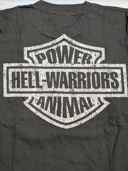 [Power Warrior & Animal Warrior 2 hand signed autographs] HELL WARRIORS "DOUBLE IMPACT" Illustration T-Shirt